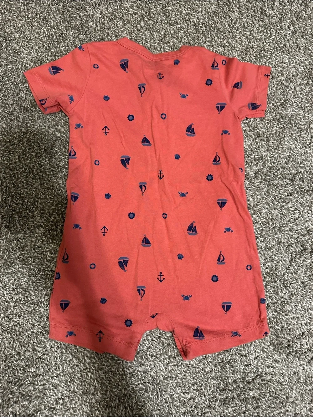 Carter's Red and Heather Gray Nautical One-Piece Rompers (2-Pack)